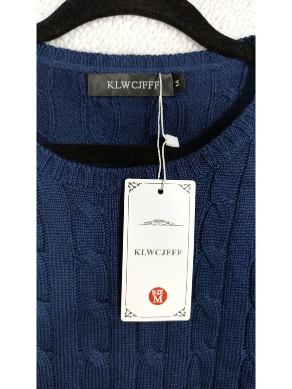 Women's Long Sleeve Cable Knit Sweater Size M Royal Blue Crewneck Ribbed Hem.... - Picture 6 of 12